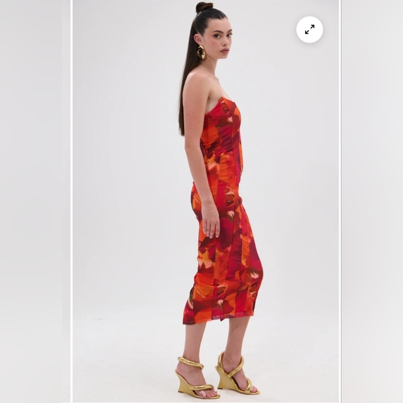 AKIRA ARCHETYPE PRINTED MIDI DRESS SIZE XL NWT - Picture 4 of 6